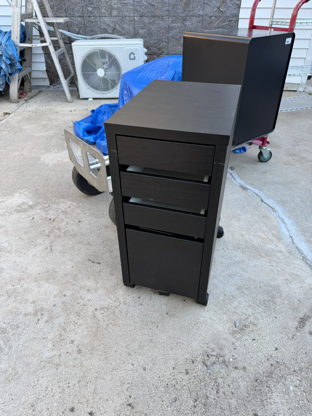 Black 3-Drawer Rolling File Cabinet - photo 2