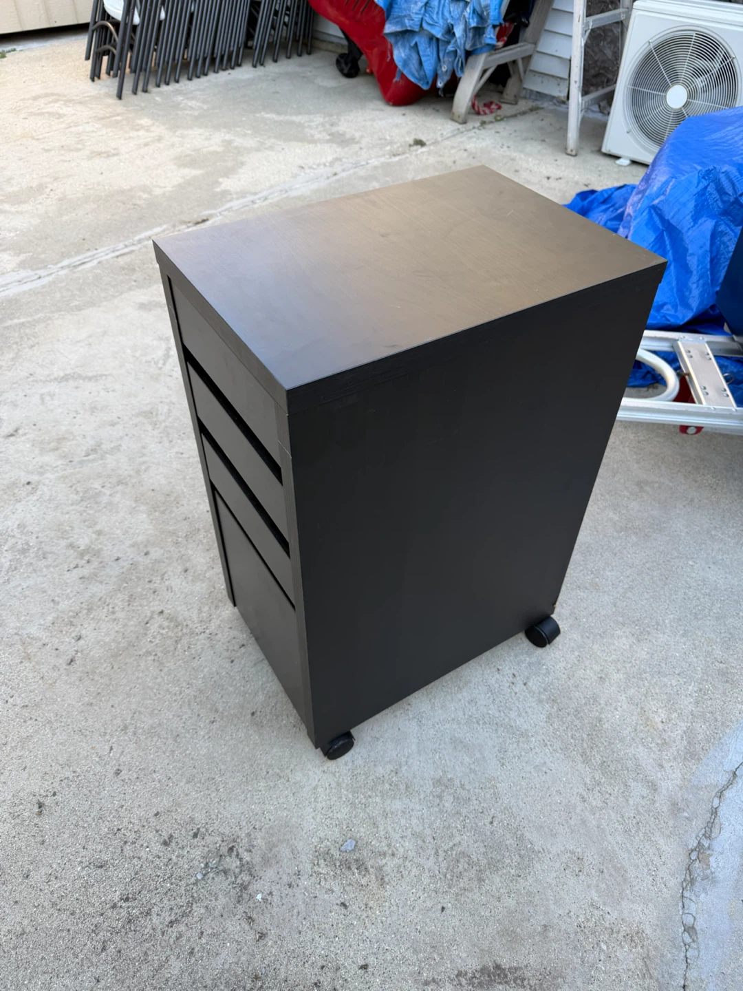 Black 3-Drawer Rolling File Cabinet - photo 3