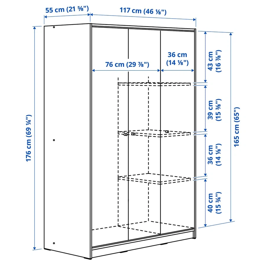 IKEA White Wardrobe with 3 Doors - photo 2
