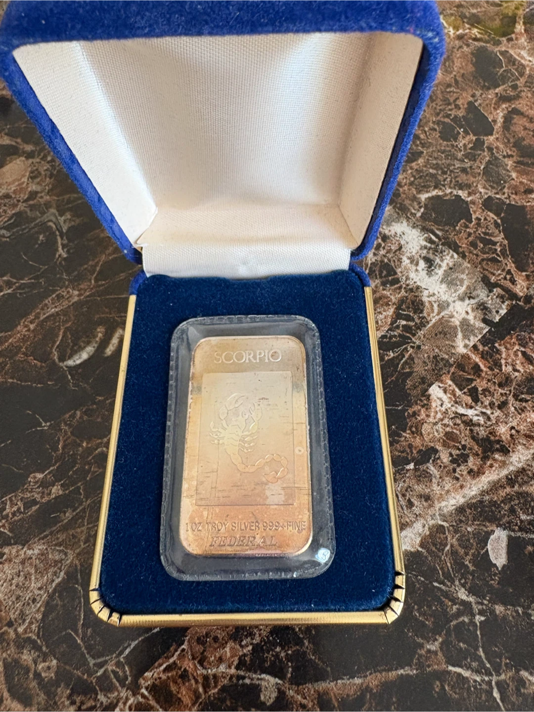 Vintage 1 oz .999 Pure Silver Art Bar - Scorpio Zodiac