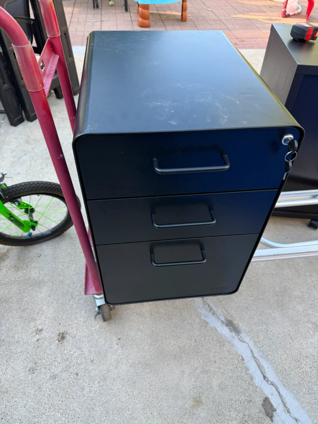 Black 3-Drawer File Cabinet