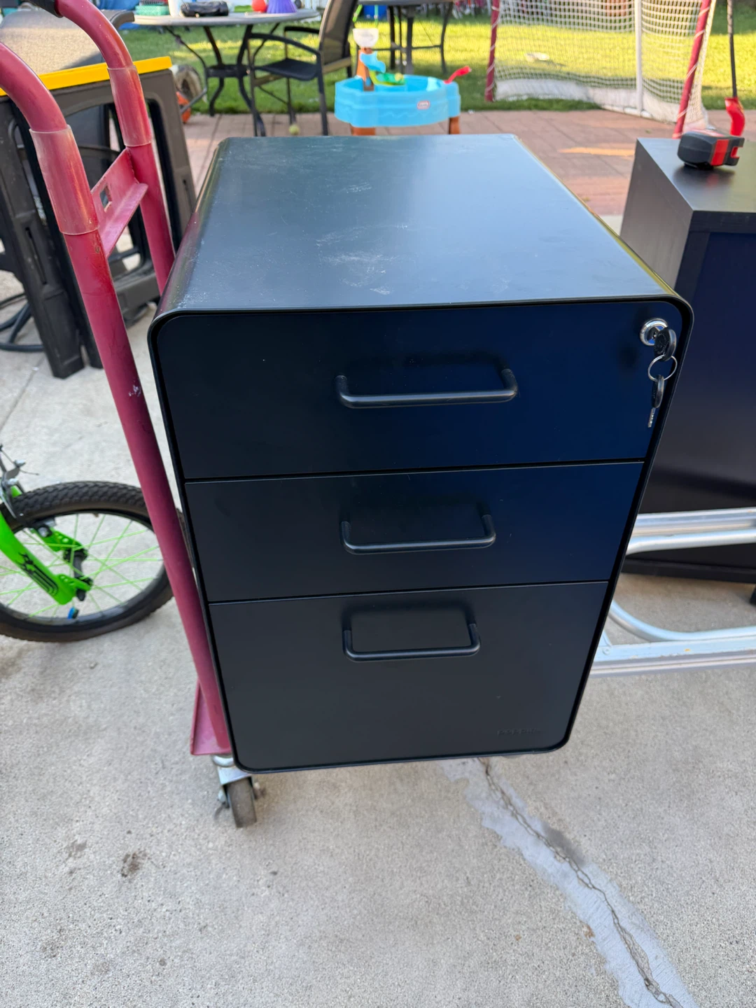 Black 3-Drawer File Cabinet - photo 2