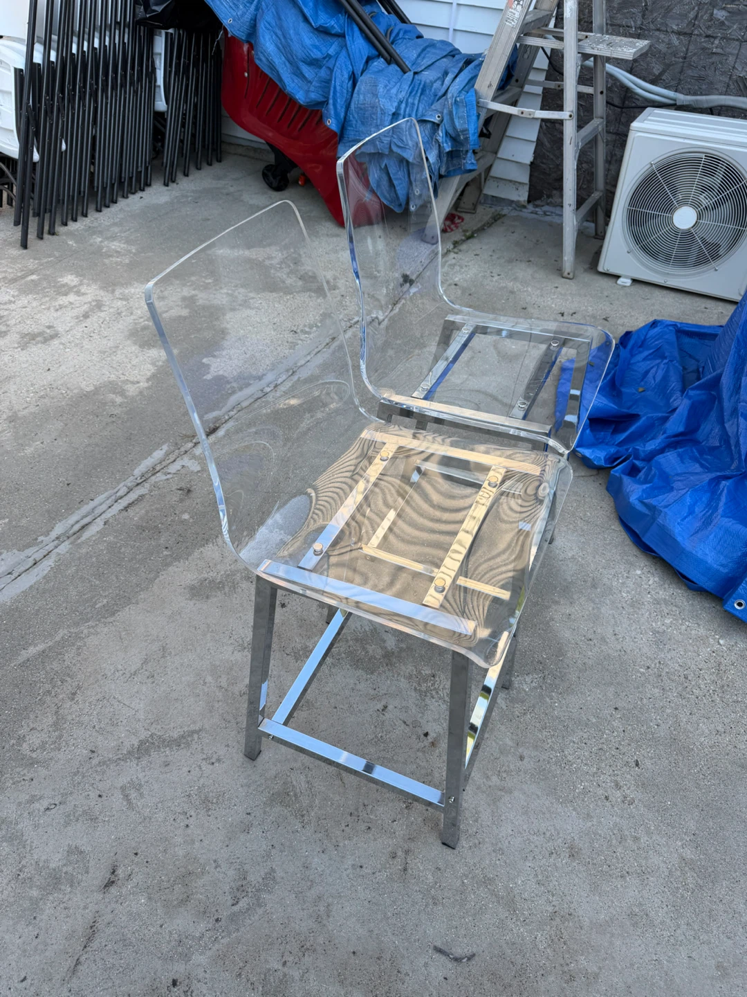 Clear Acrylic and Chrome Bar Stools (Set of 2) - photo 2