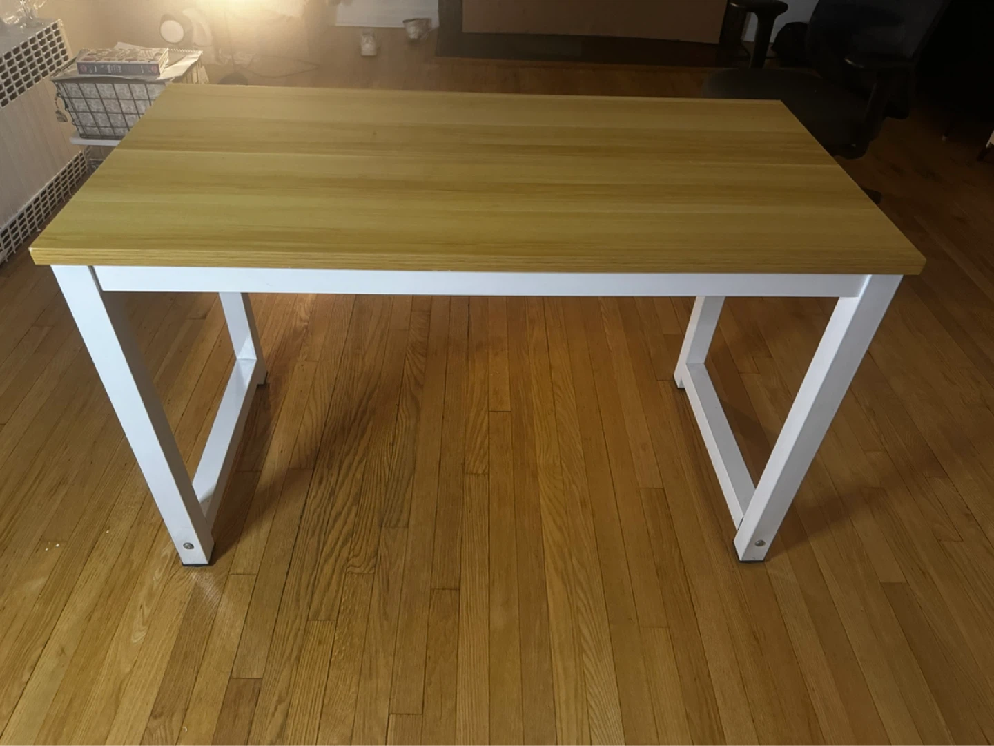 Wooden Top Desk with White Metal Legs - photo 3