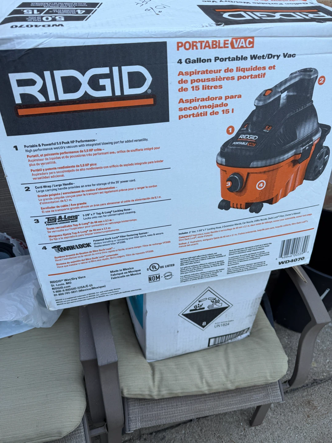RIDGID WD4070 4 Gallon Portable Wet/Dry Vac - photo 2
