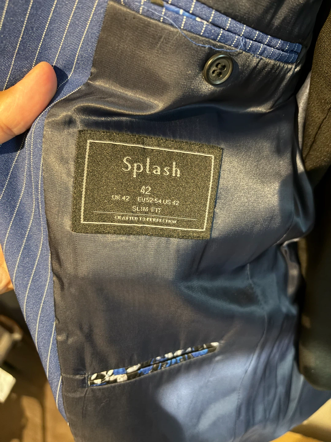 Blue Pinstripe Slim Fit Blazer - photo 3