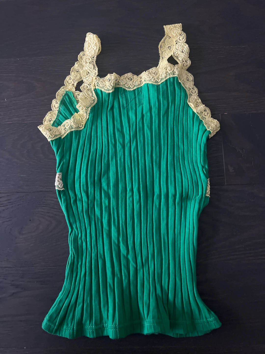 Vivienne Westwood Green Lace Trim Tank Top - photo 2