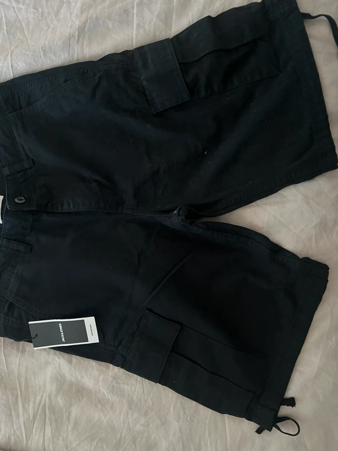 New Jack & Jones Black Cargo Shorts - Size M