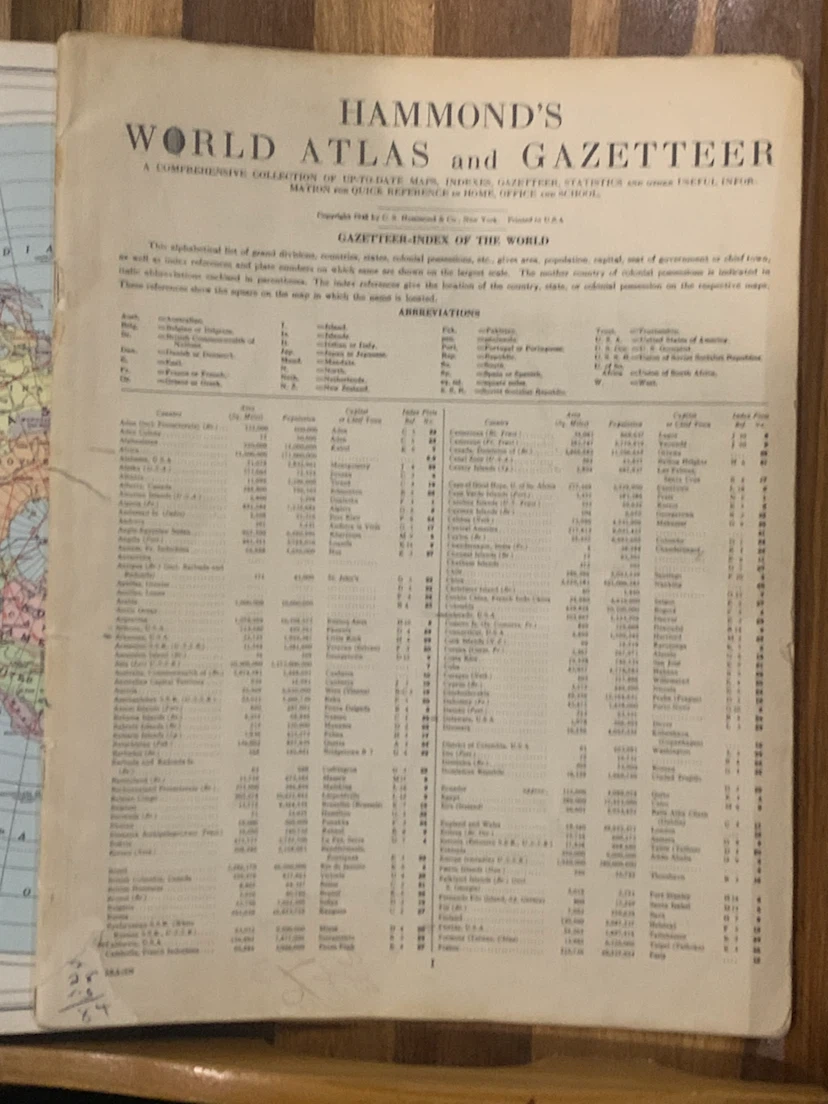 Hammond's World Atlas and Gazetteer 1948 - photo 2