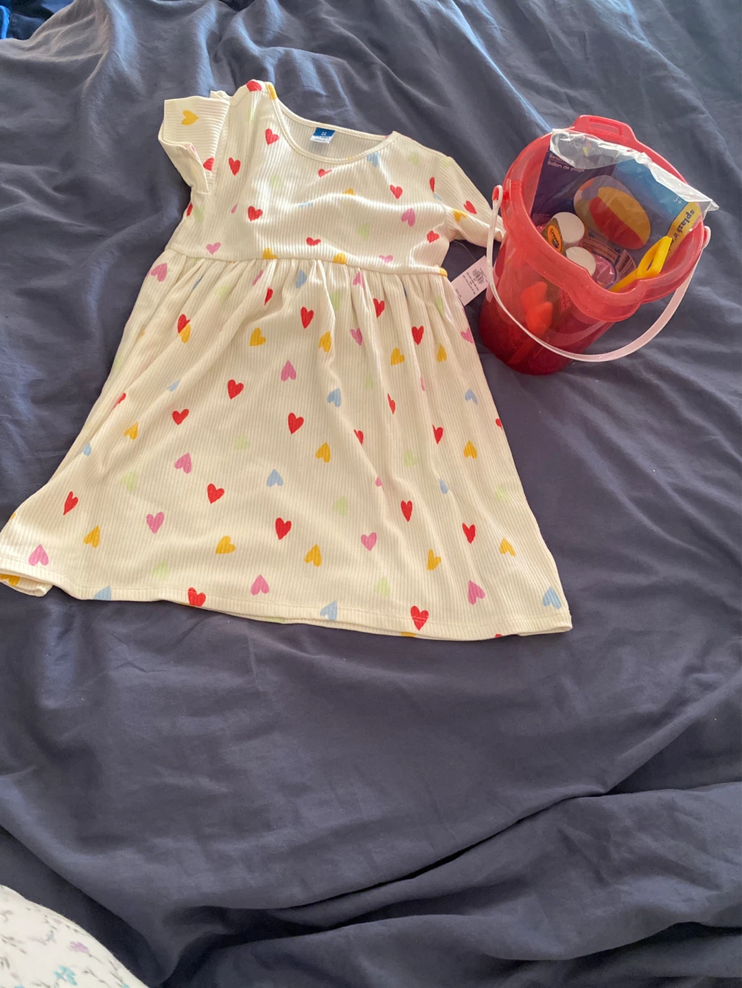 Old Navy Girls' Dress with Hearts and Beach Toy Set