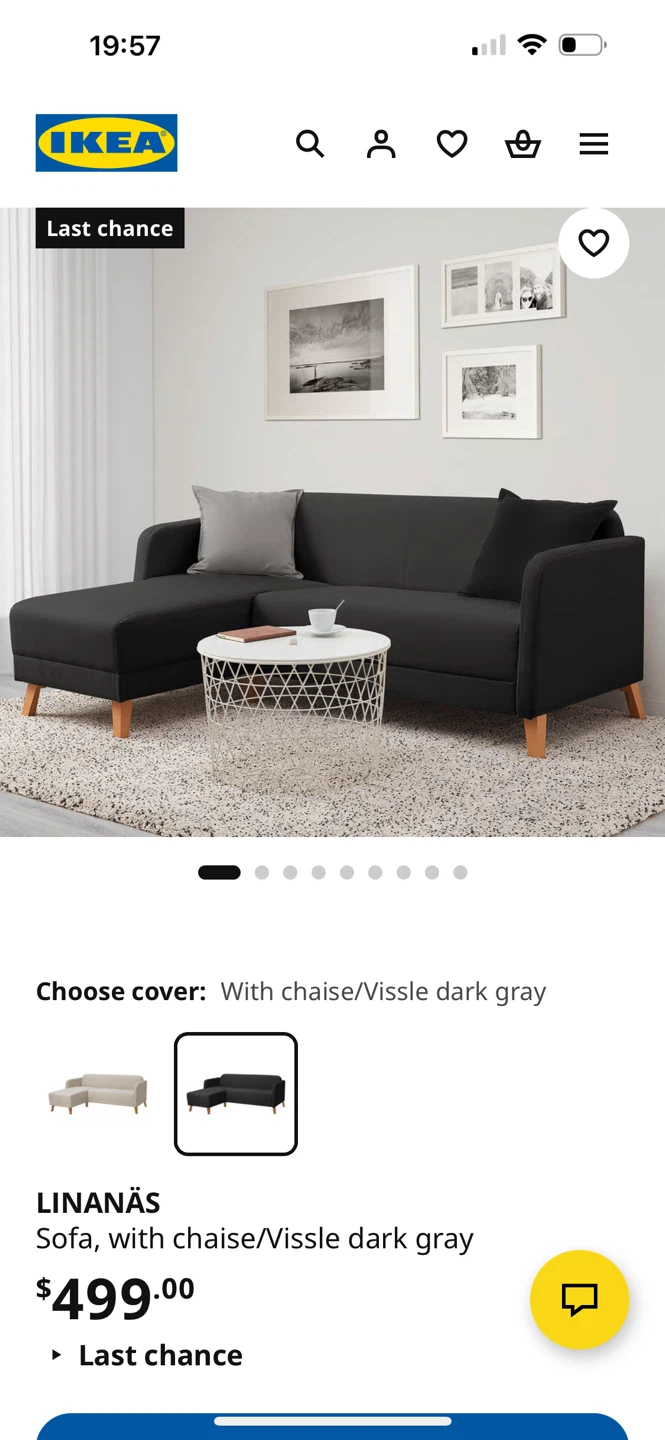 IKEA LINANÄS Sofa with Chaise - photo 2