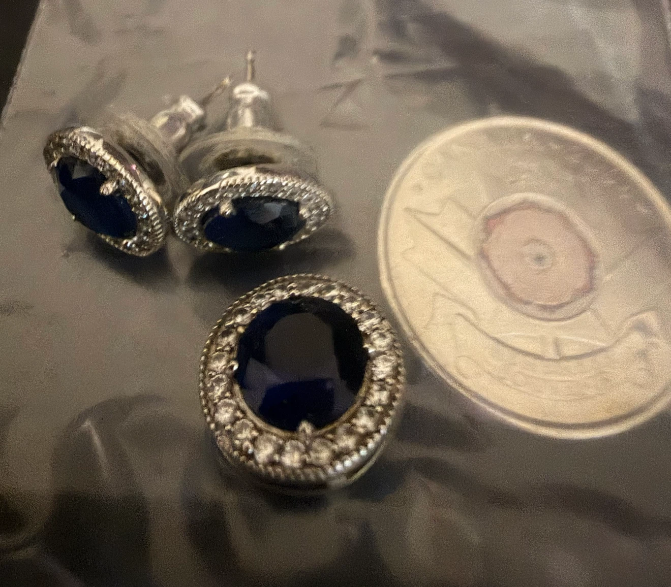 Pair of Sterling Silver 925 Stud Earrings and pendant