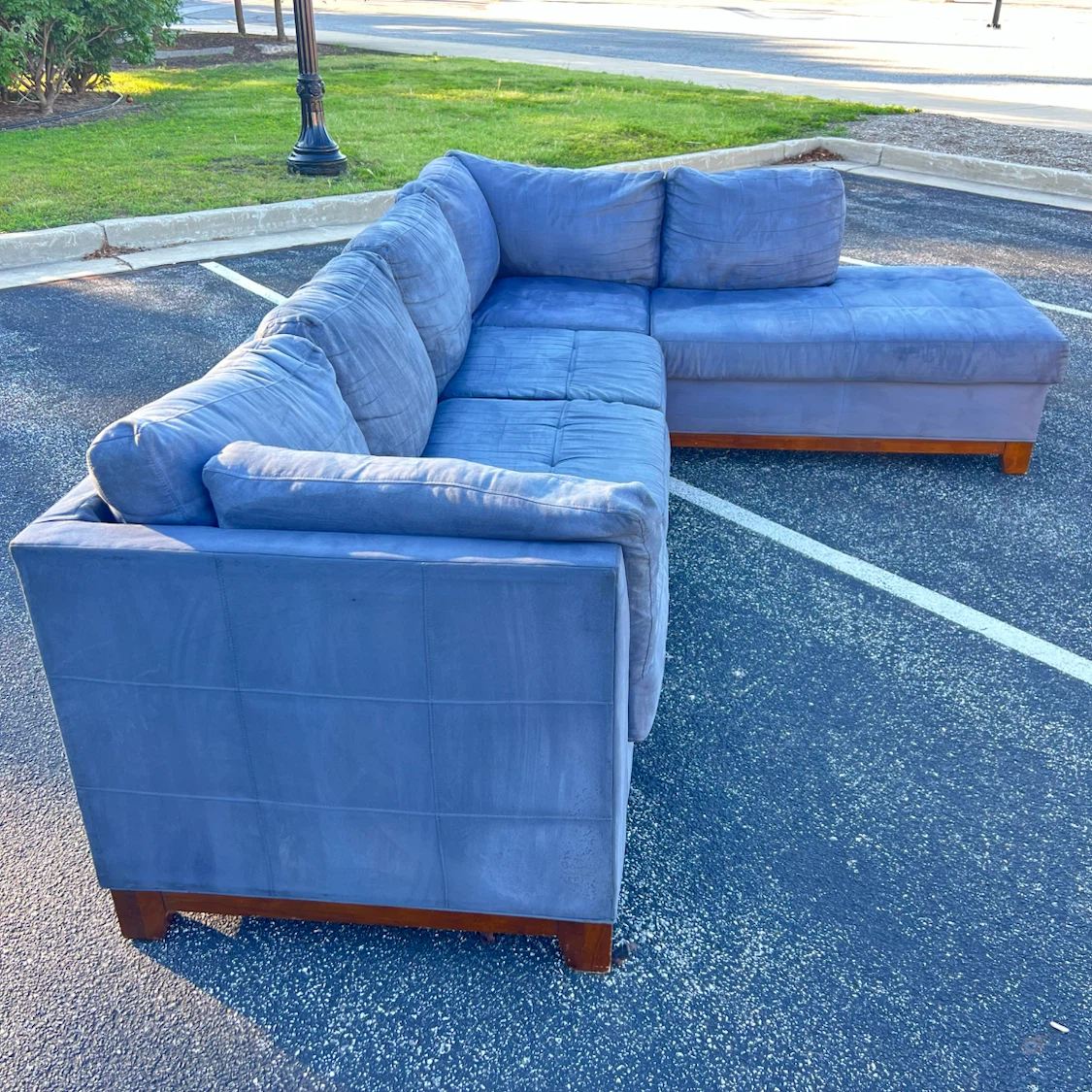 Blue Sectional Sofa with Chaise