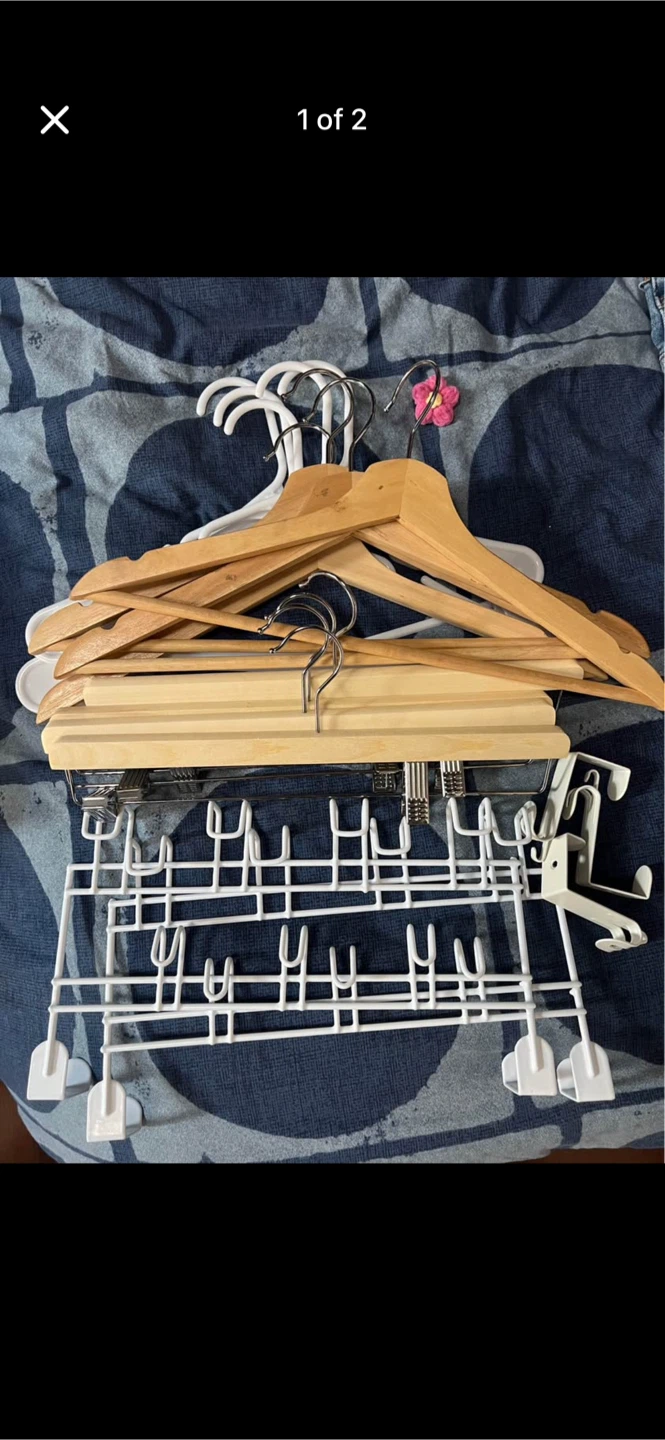 Assorted Hangers and Garment Rack