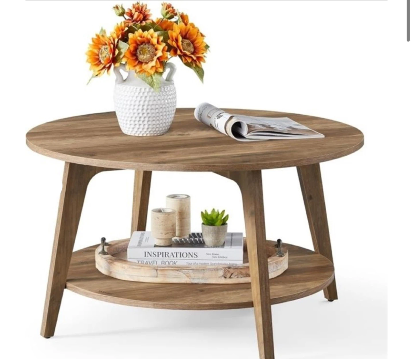 VASAGLE MAEZO Round Coffee Table