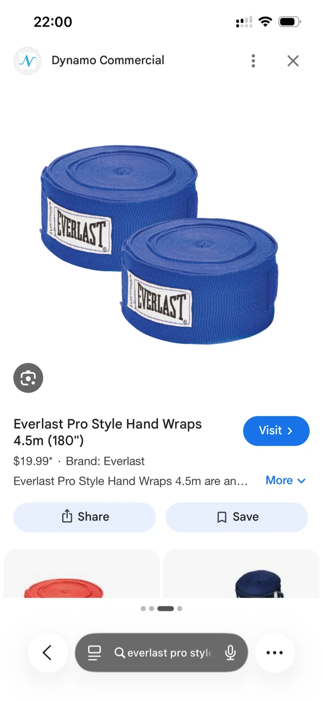 Everlast Pro Style Hand Wraps 4.5m Blue