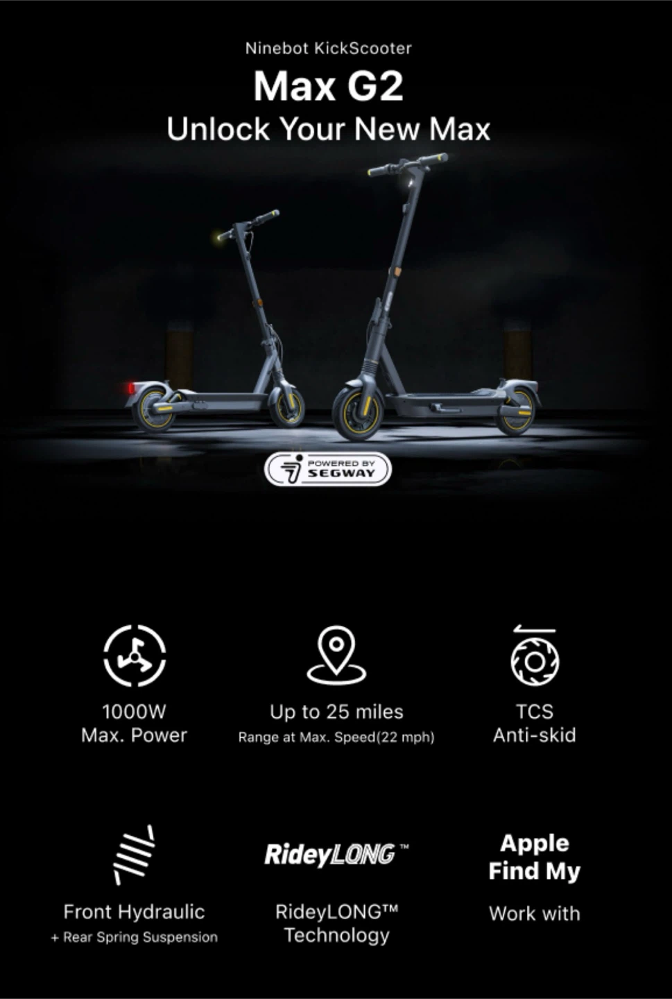 Segway Ninebot MAX Series Electric Scooter G2-43 miles - photo 3