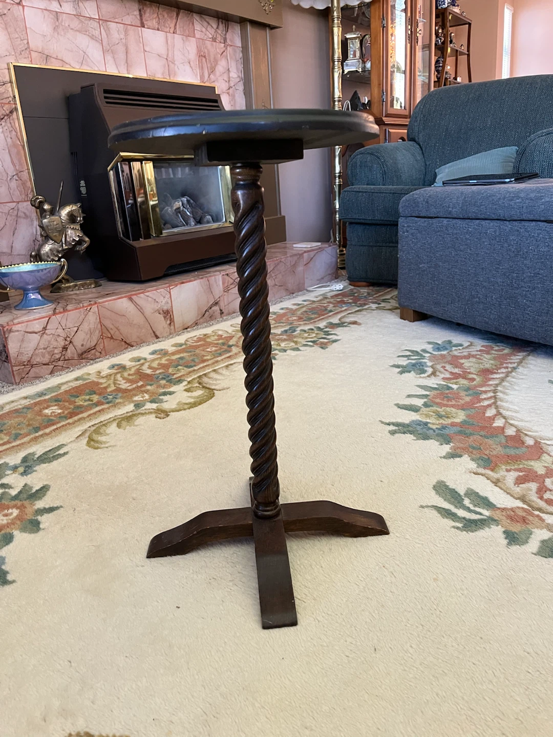 Antique barley twist Pedestal Plant Stand Table - photo 2