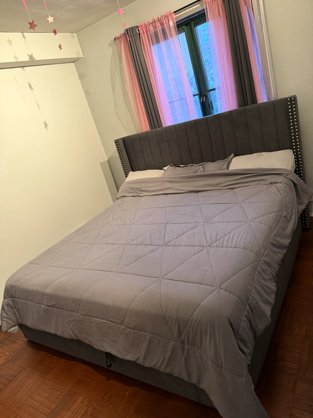 Dark Gray Upholstered Storage Bed Frame & Mattress - photo 2