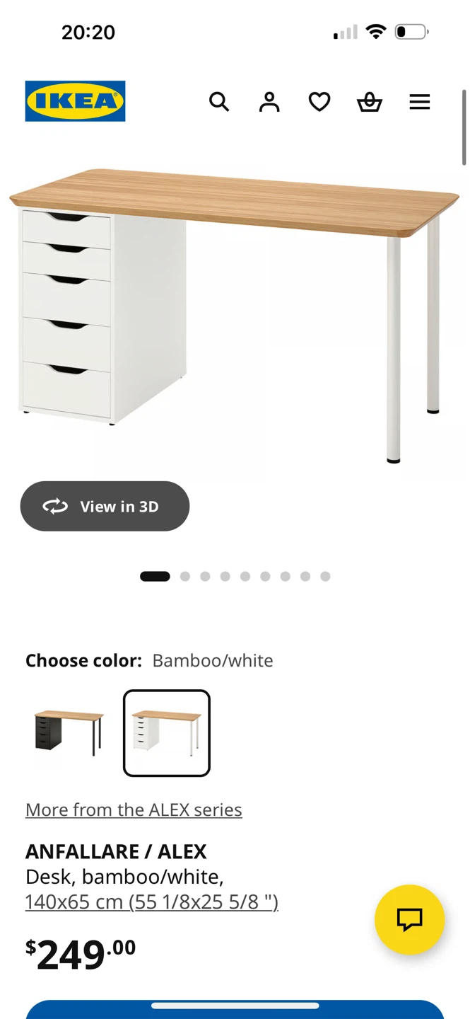 IKEA ANFALLARE / ALEX Desk, Bamboo/light grey - photo 2