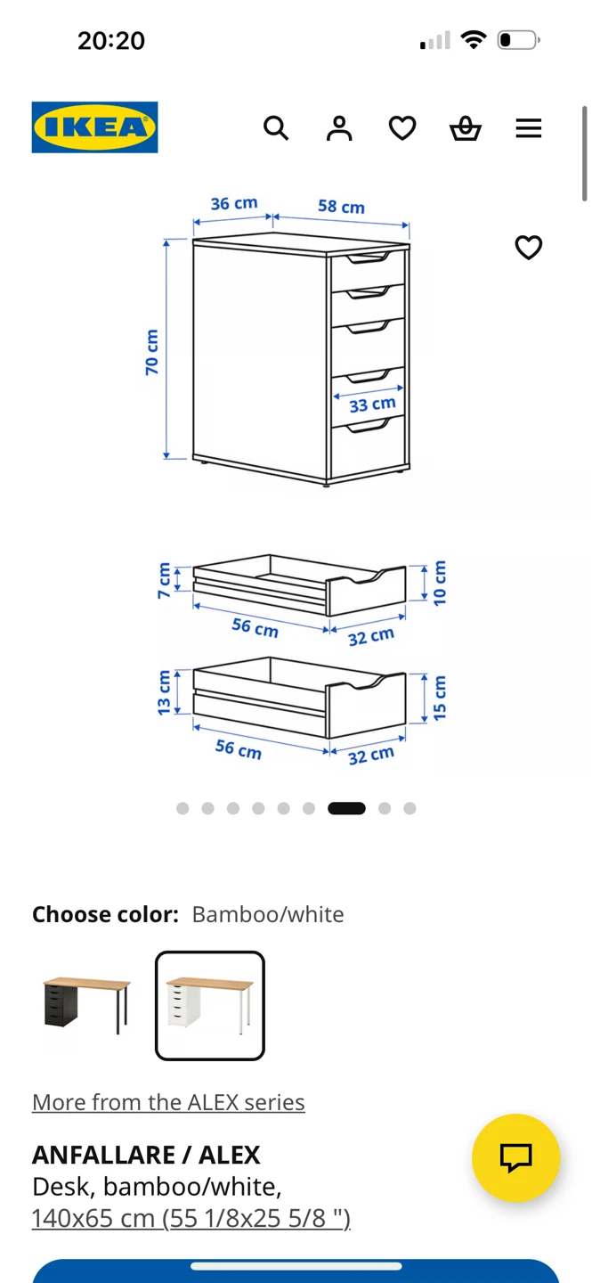 IKEA ANFALLARE / ALEX Desk, Bamboo/light grey - photo 4