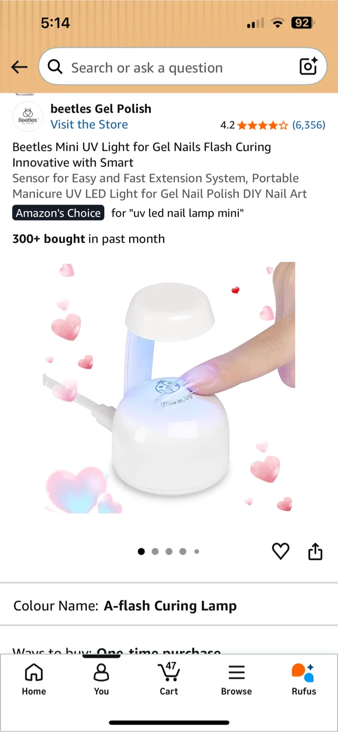 Beetles Mini UV Light for Gel Nails Flash Curing Lamp