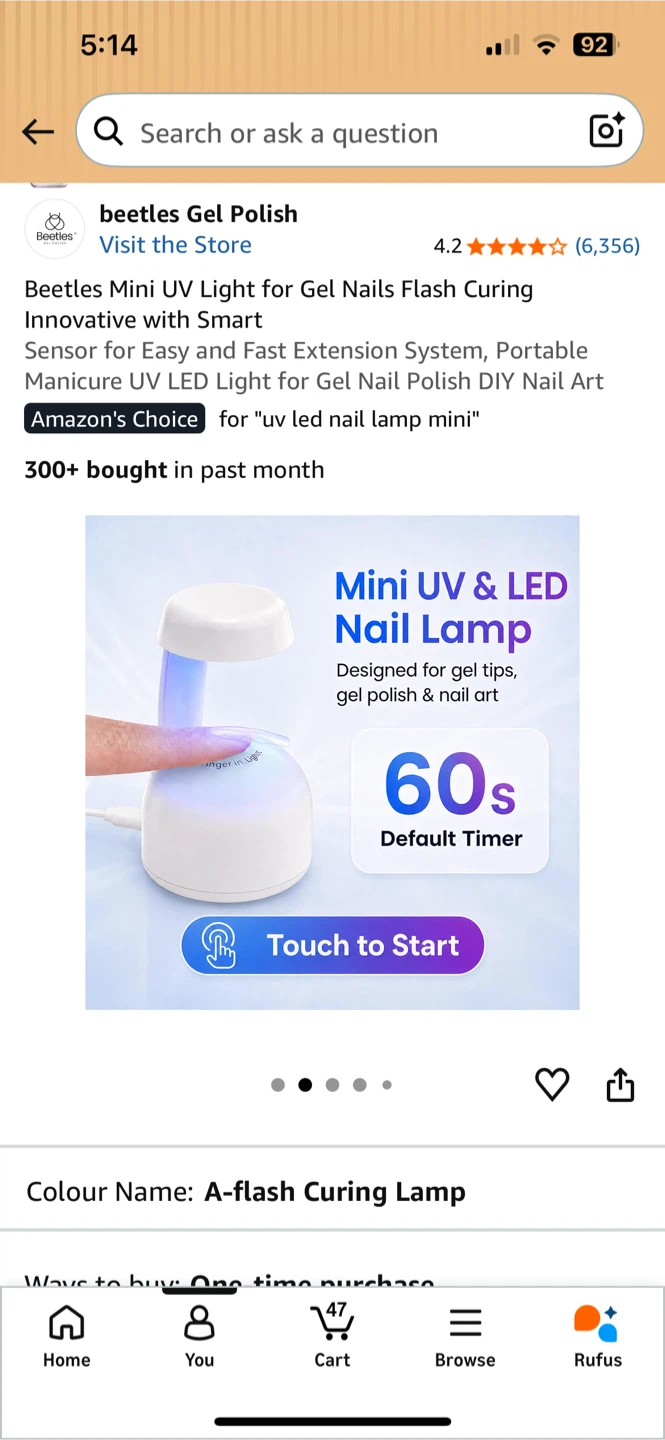 Beetles Mini UV Light for Gel Nails Flash Curing Lamp - photo 2