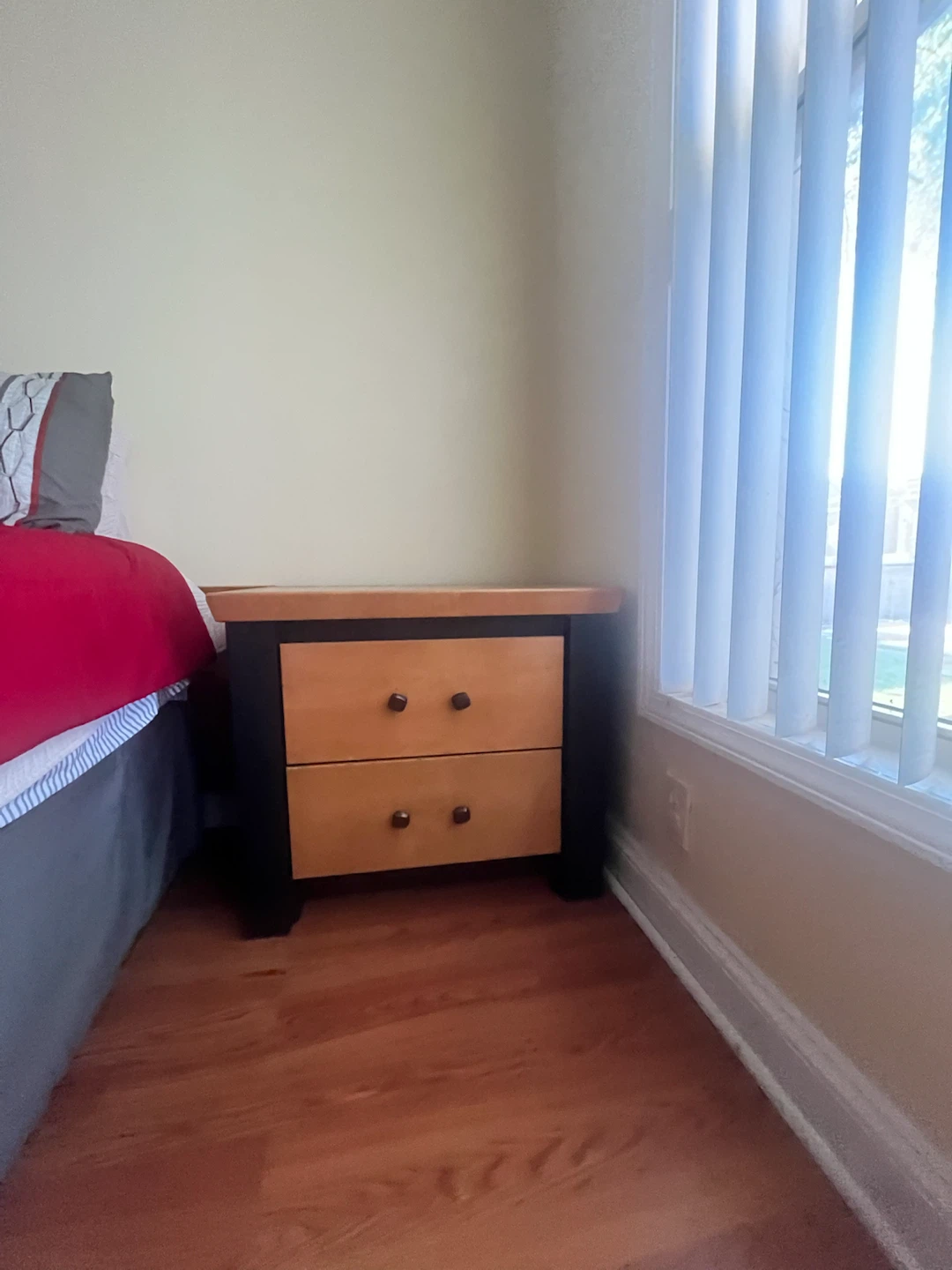 Two-drawer wooden nightstand set - photo 2