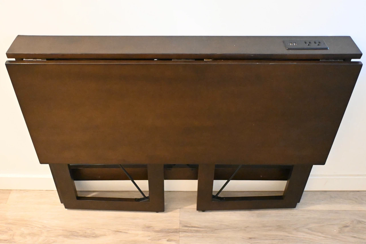 Dark Wood Drop-Leaf Table with 2 Chairs - photo 3