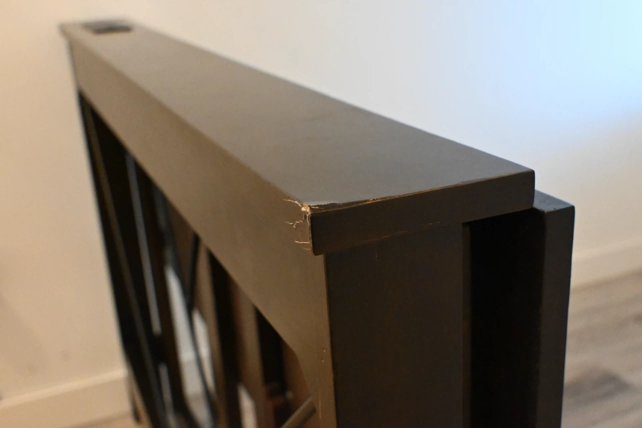 Dark Wood Drop-Leaf Table with 2 Chairs - photo 5