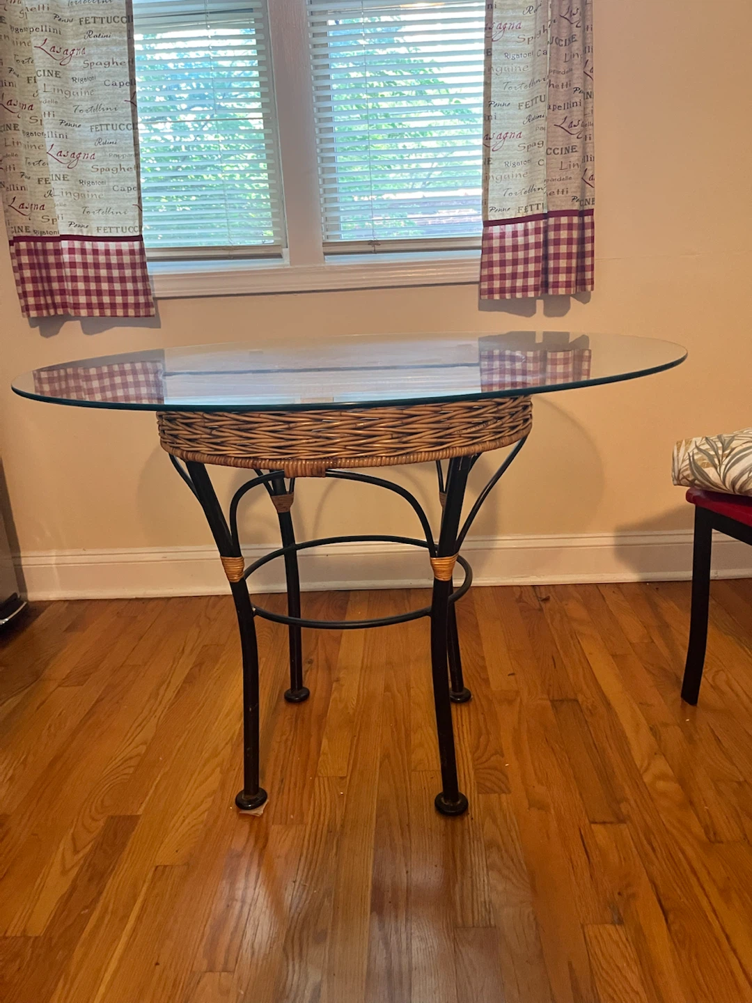 Glass Top Wicker Bar Table