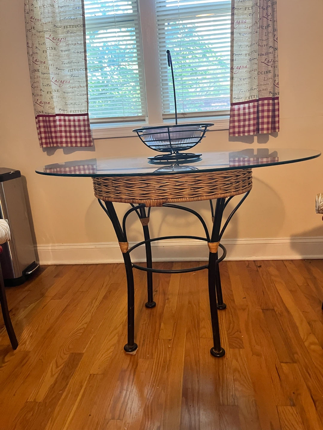 Glass Top Wicker Bar Table - photo 2