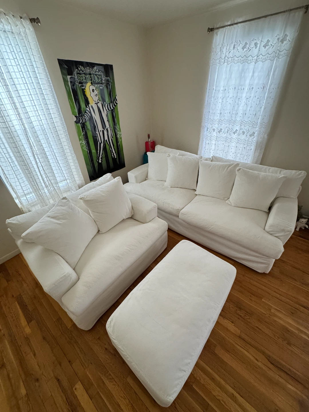 White Queen Bed Frame with Headboard
