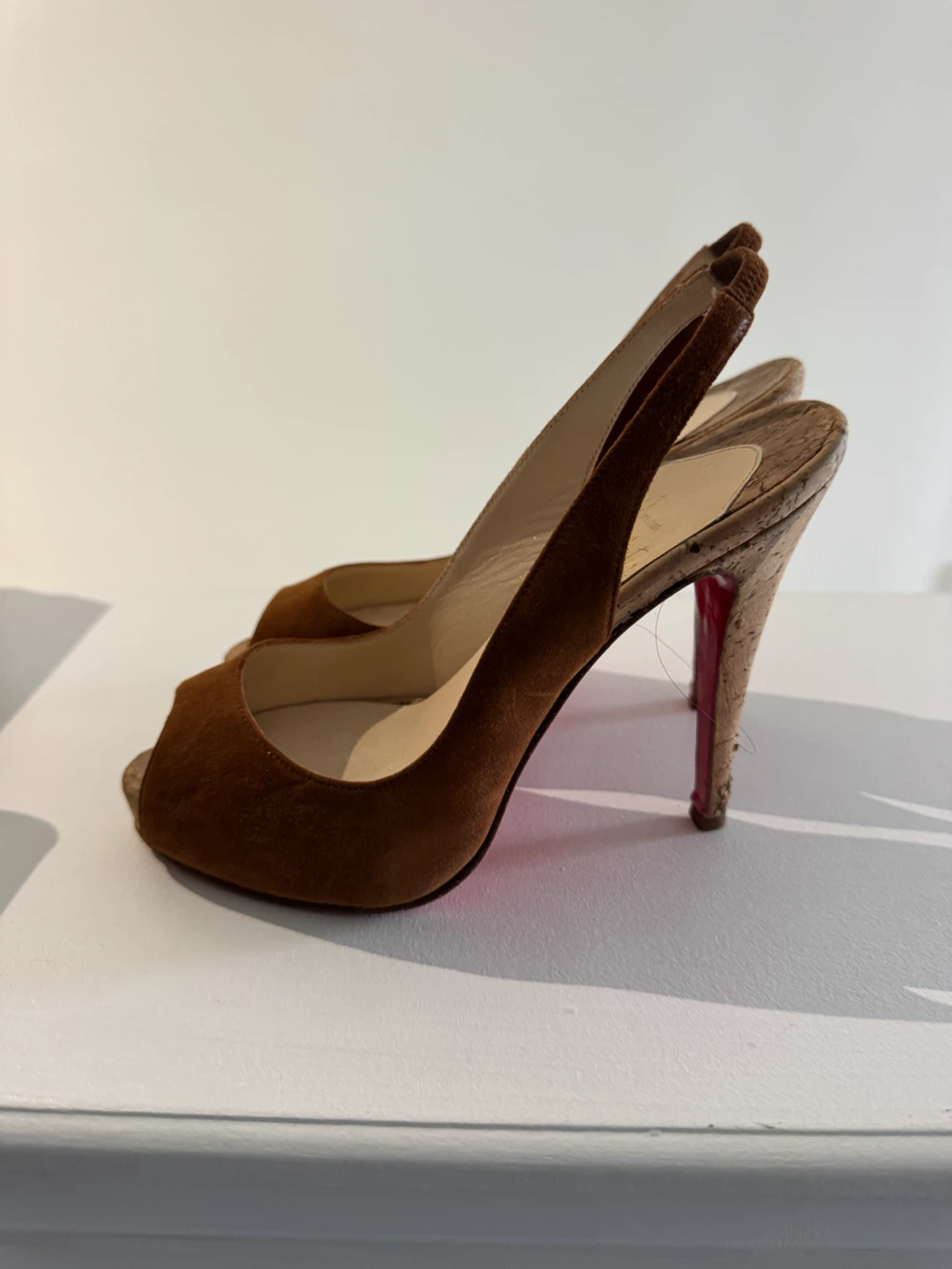 Christian Louboutin Peep Toe Slingbacks Size 7 - photo 2