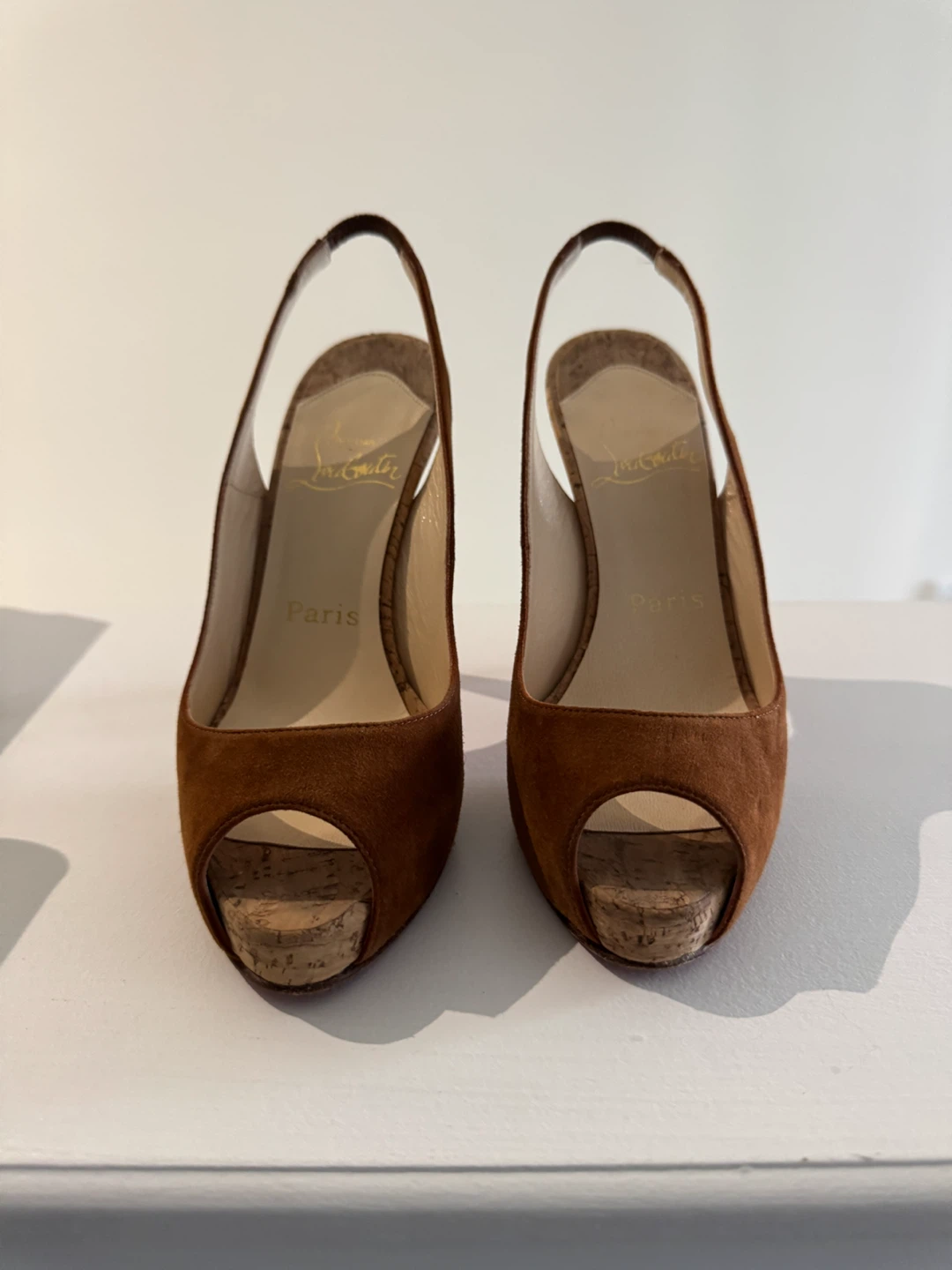 Christian Louboutin Peep Toe Slingbacks Size 7 - photo 3