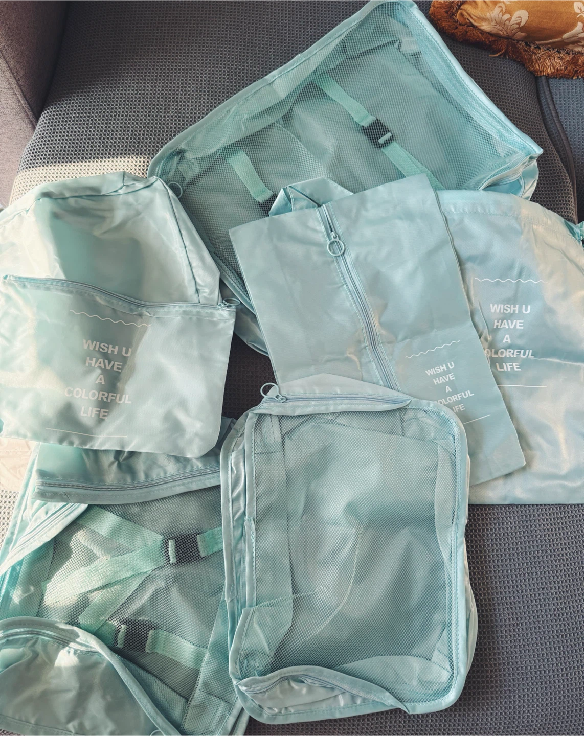 Travel Packing Cubes Set – 7 Pieces (Light Blue) - photo 5