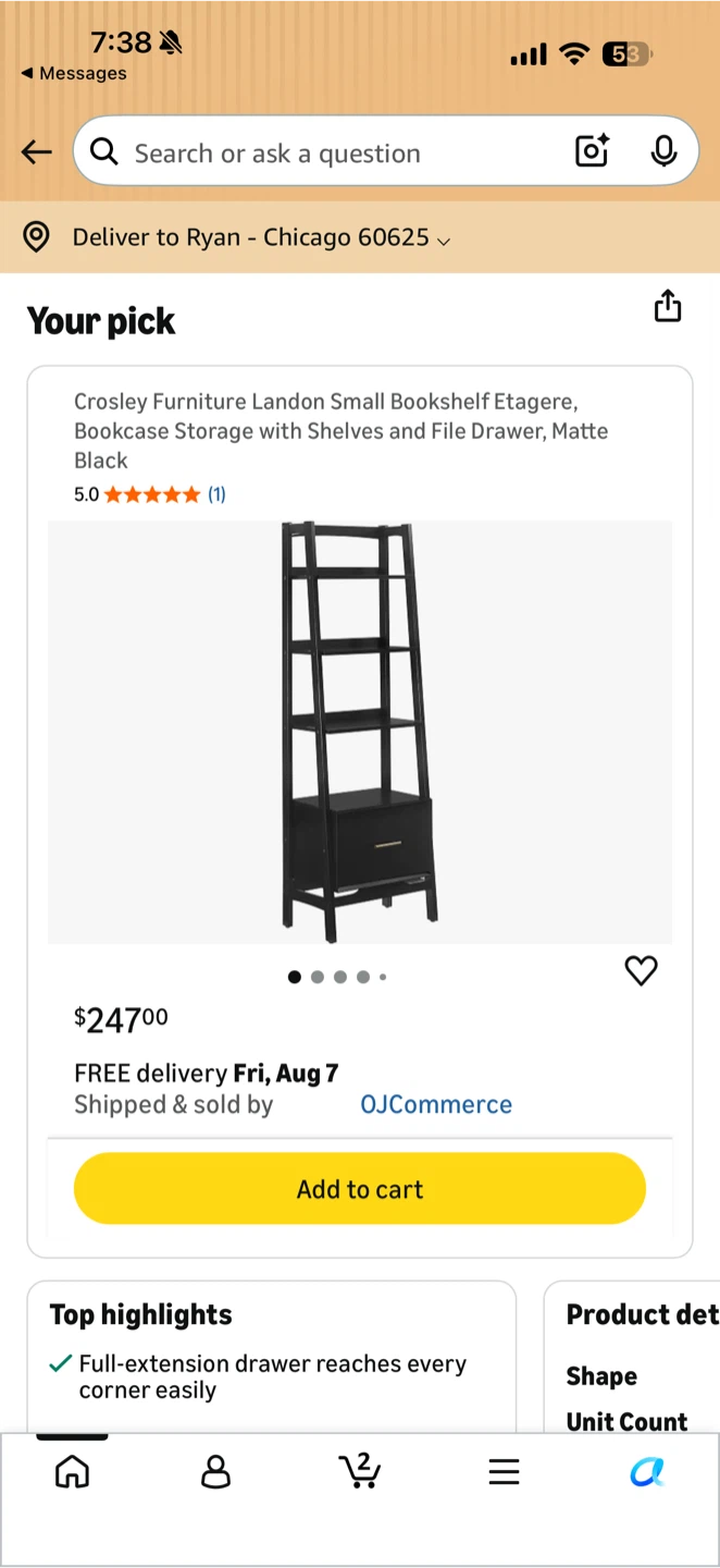 Crosley Furniture Landon Bookshelf
