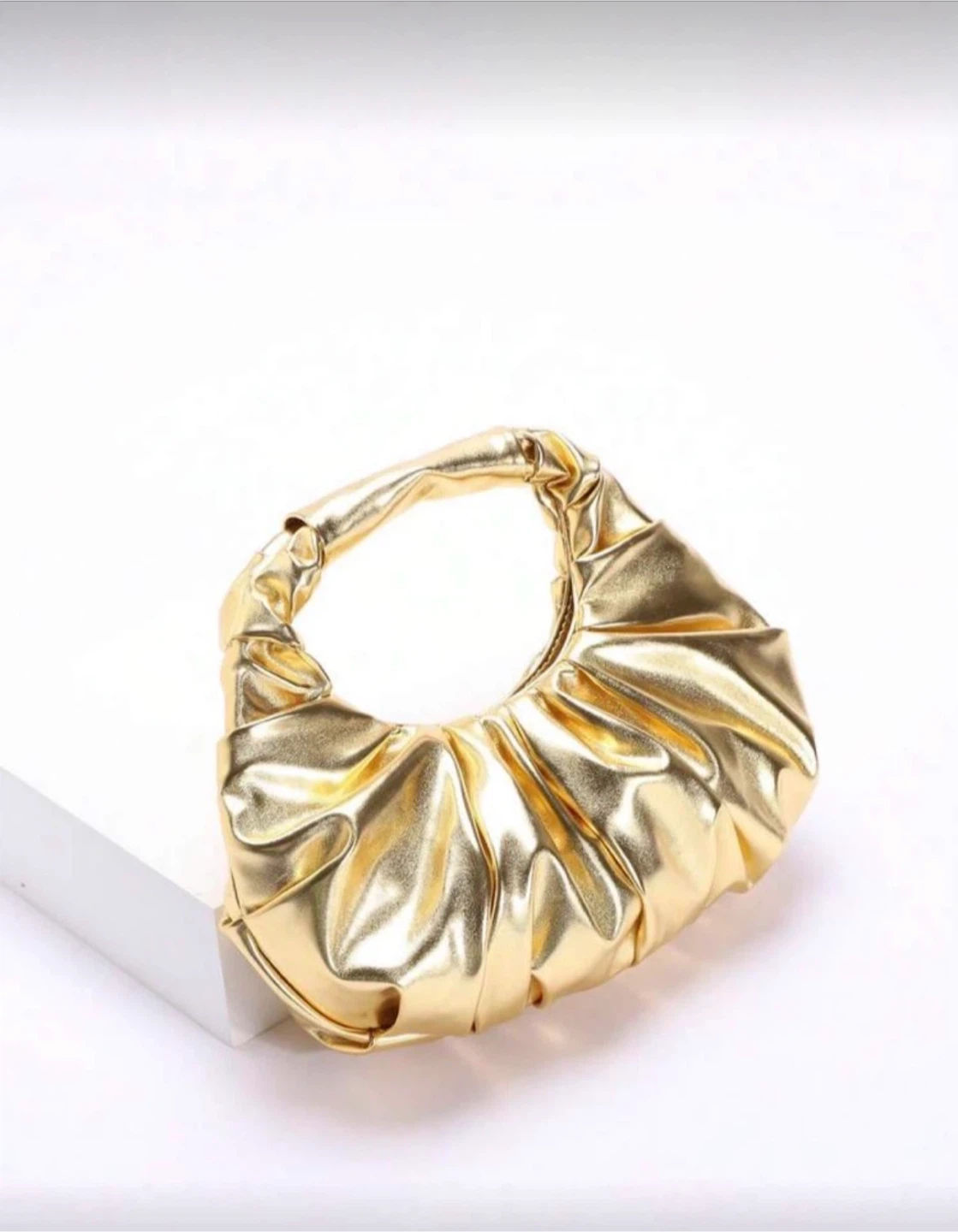 Gold Ruched Handbag - photo 2