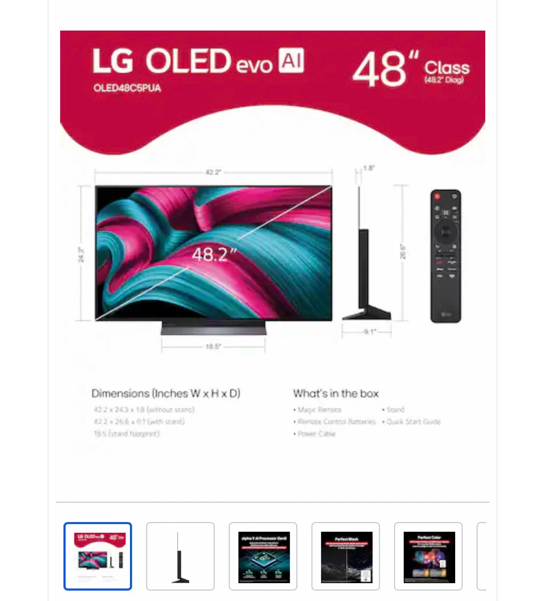 LG OLED evo AI 48" Class 4K UHD Smart TV - photo 2