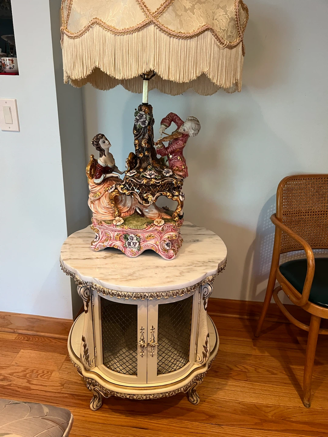 Vintage Ornate Table Lamps with Figures