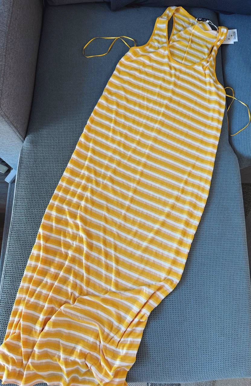 ZARA Yellow Striped Dress – Size M