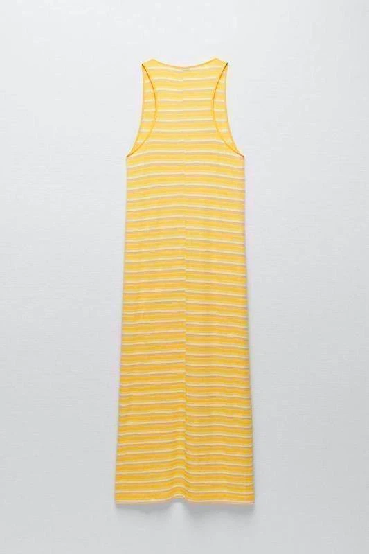 ZARA Yellow Striped Dress – Size M - photo 3