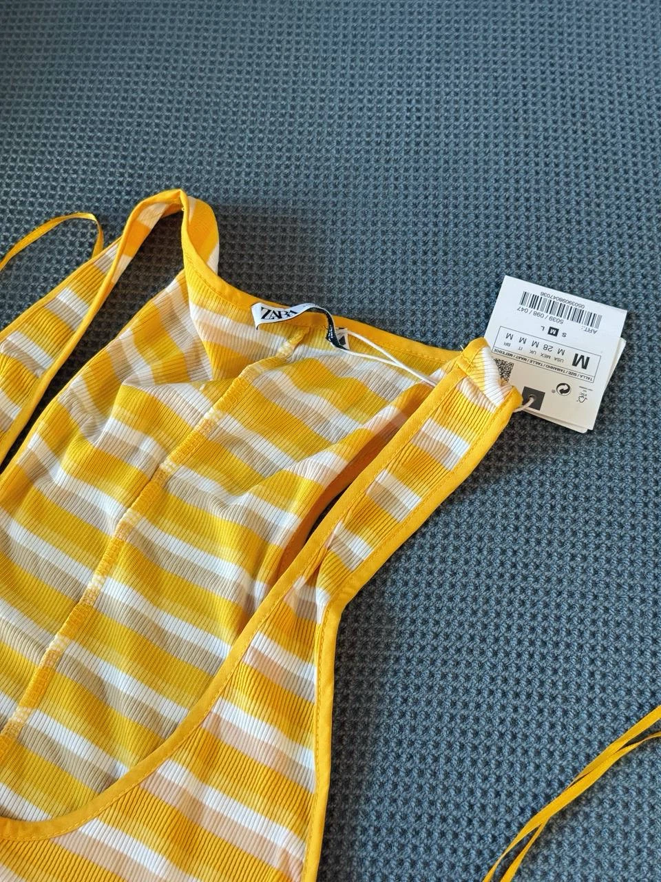 ZARA Yellow Striped Dress – Size M - photo 5