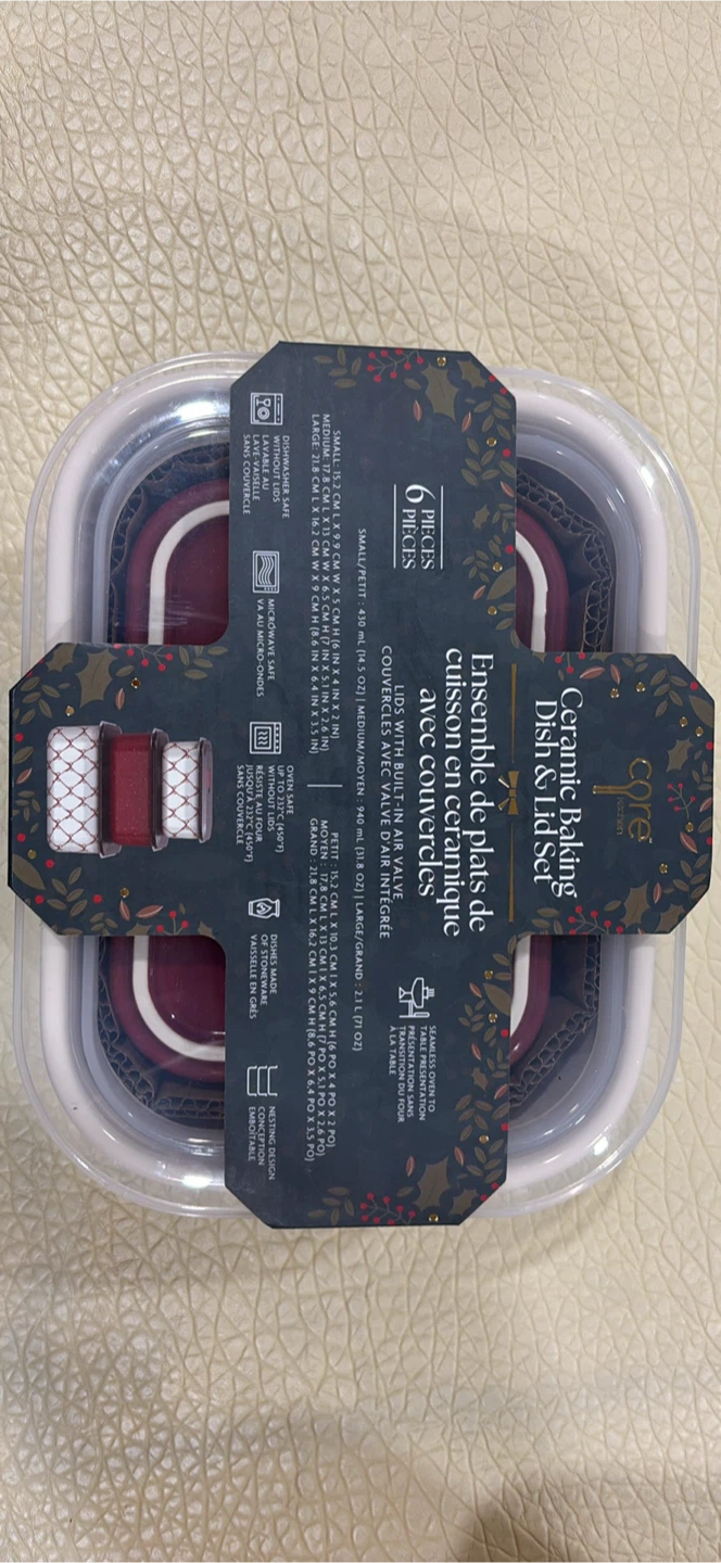 Core Kitchen Ceramic Baking Dish & Lid Set - 6 Pieces