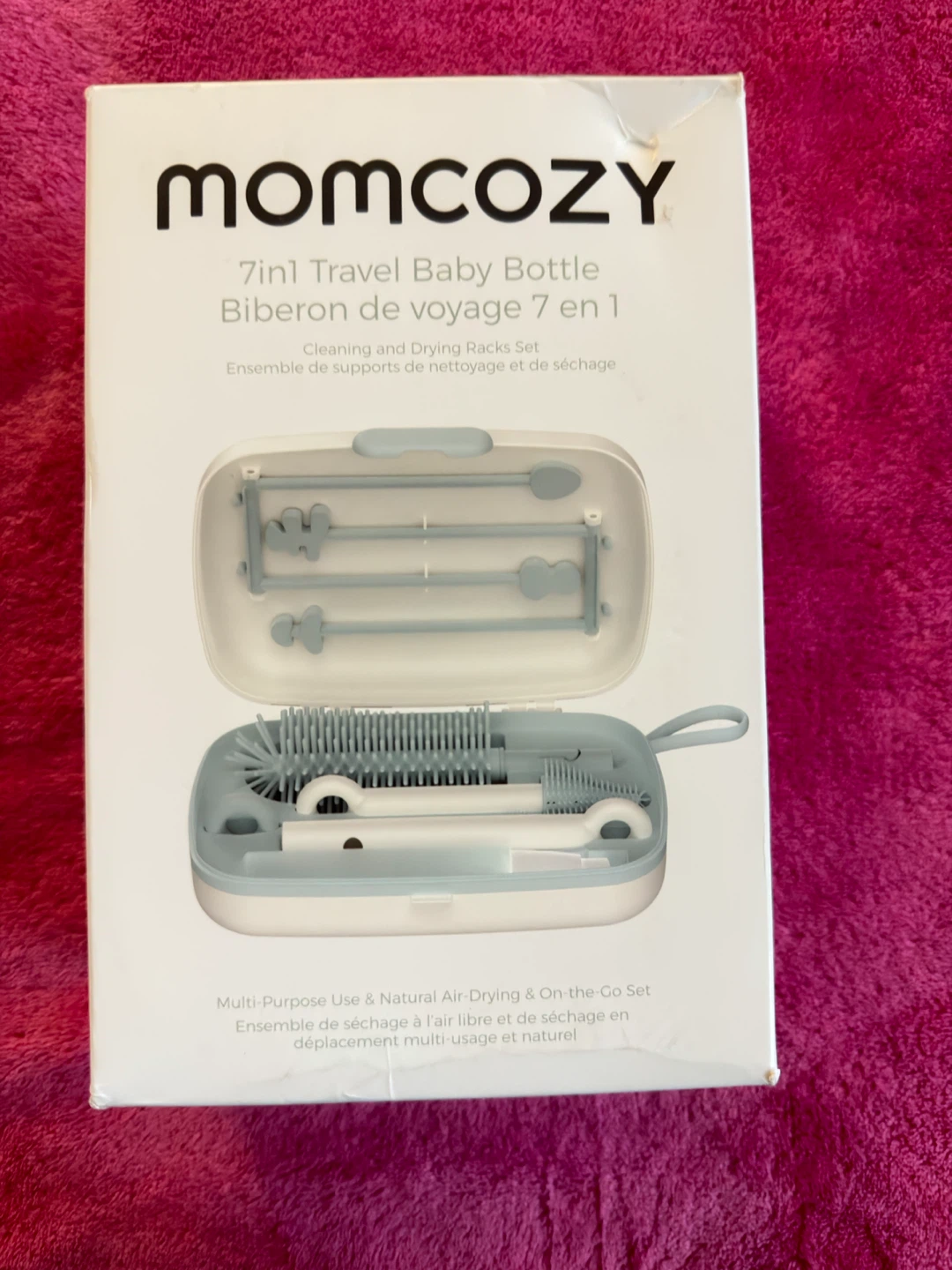 MOMCOZY 7in1 Travel Baby Bottle Cleaning and Drying Racks Set