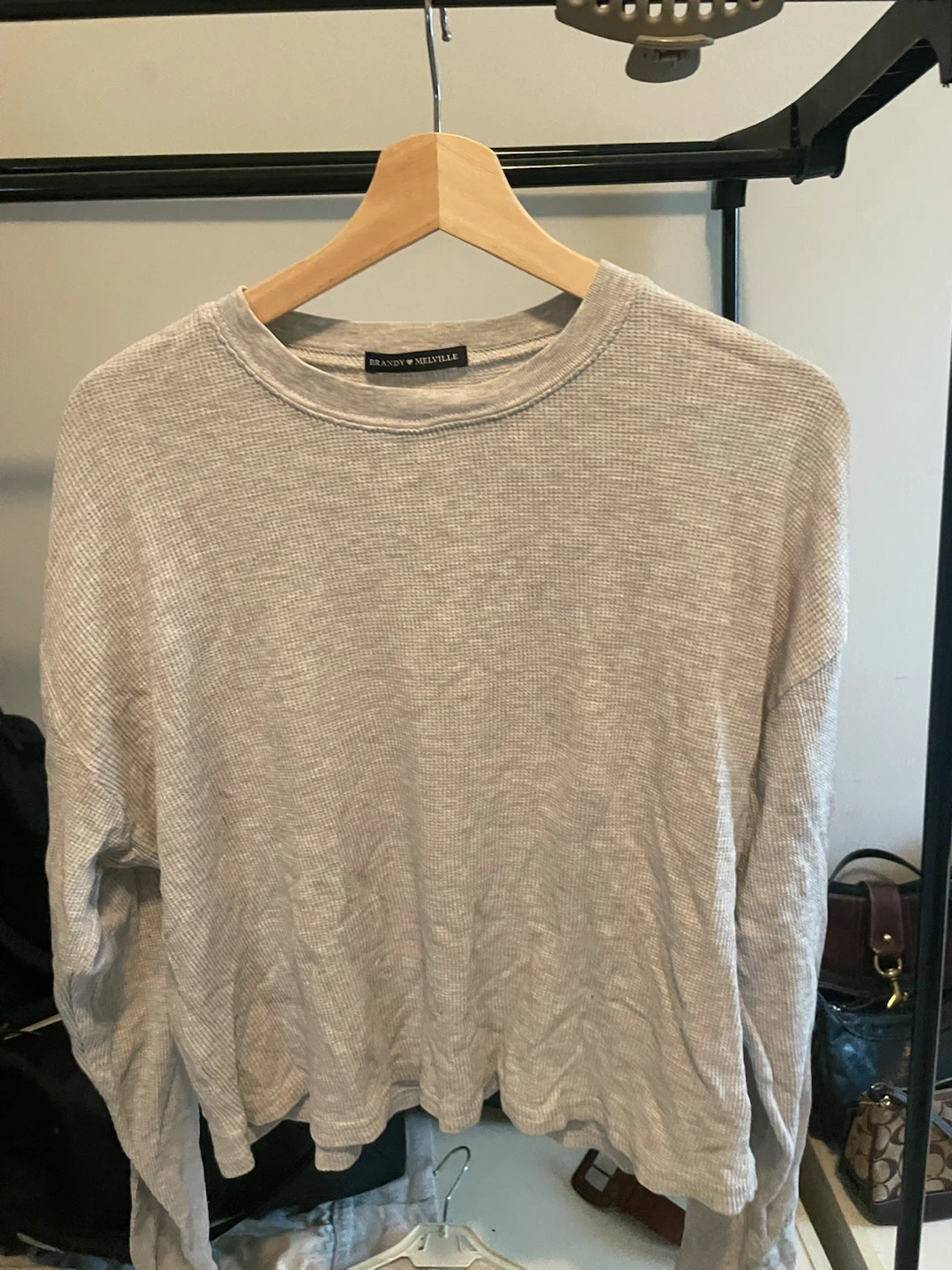 Brandy Melville Waffle Knit Long Sleeve