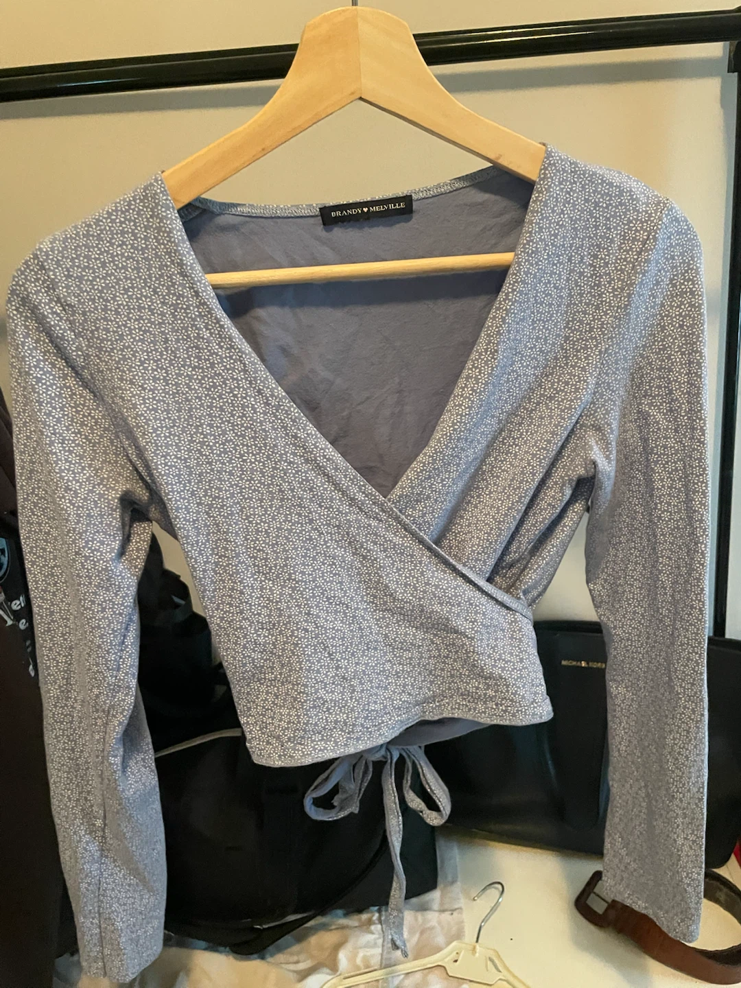 Brandy Melville Wrap Long Sleeve Top