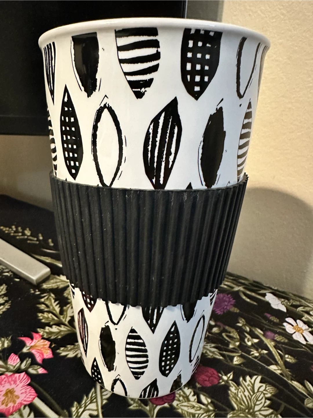 Ikea Ceramic Travel Mug with Black Lid