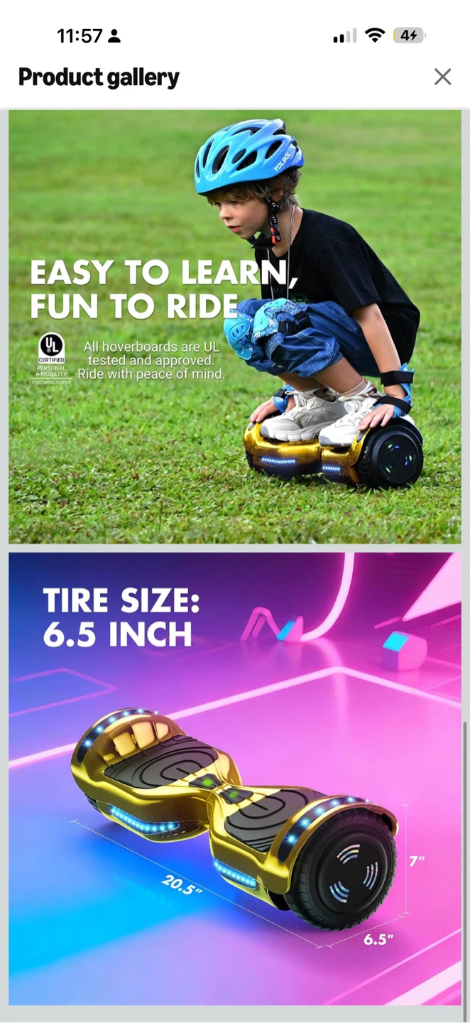 Hoverstar Electric Balance Wheel with Bluetooth and LED Lights - photo 4
