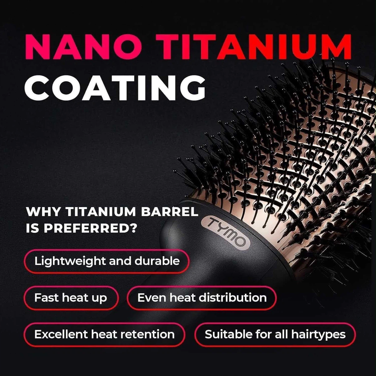 TYMO Nano Titanium Ionic Hair Dryer Brush - photo 2